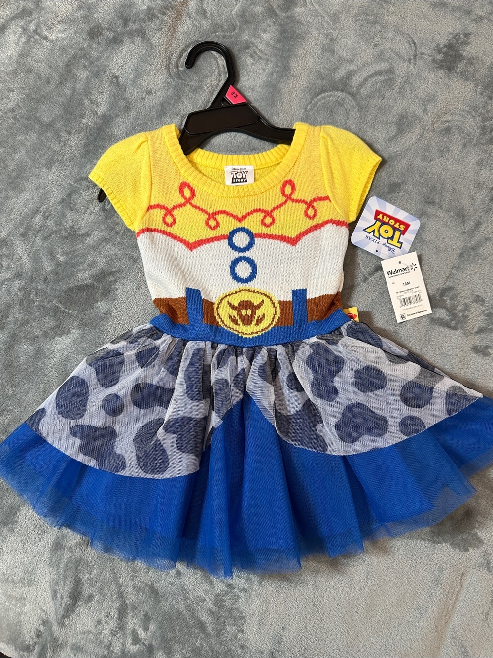 NWT Disney Jessie-Inspired Yellow, Blue & White Kids Costume Dress 18 mos.